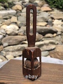 Antique Civil War Era Wood Carved Cage Ball Folk Art Trench POW Early Child Toy
