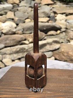 Antique Civil War Era Wood Carved Cage Ball Folk Art Trench POW Early Child Toy