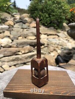 Antique Civil War Era Wood Carved Cage Ball Folk Art Trench POW Early Child Toy