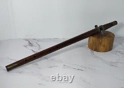 Antique Civil War Era Wooden Fife Flute with Metal Pewter Mouthpiece Cheater