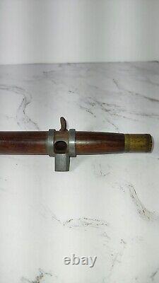 Antique Civil War Era Wooden Fife Flute with Metal Pewter Mouthpiece Cheater