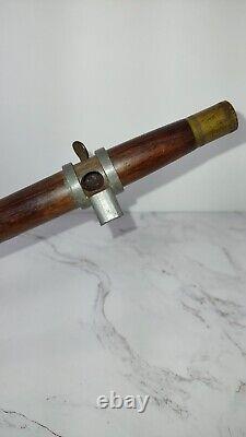 Antique Civil War Era Wooden Fife Flute with Metal Pewter Mouthpiece Cheater