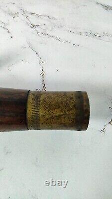 Antique Civil War Era Wooden Fife Flute with Metal Pewter Mouthpiece Cheater