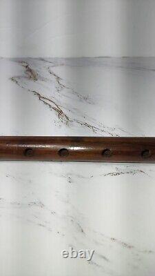 Antique Civil War Era Wooden Fife Flute with Metal Pewter Mouthpiece Cheater