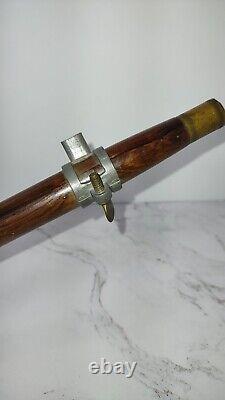 Antique Civil War Era Wooden Fife Flute with Metal Pewter Mouthpiece Cheater
