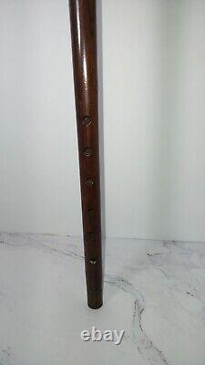 Antique Civil War Era Wooden Fife Flute with Metal Pewter Mouthpiece Cheater