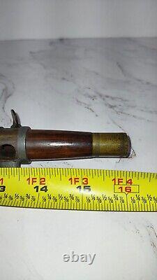 Antique Civil War Era Wooden Fife Flute with Metal Pewter Mouthpiece Cheater
