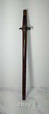Antique Civil War Era Wooden Fife Flute with Metal Pewter Mouthpiece Cheater