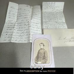 Antique Civil War Identified Photograph & 2 Letters Fort Couch Pa