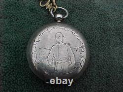 Antique Civil War JOESEPH E JOHNSTON Engraved Pocket Watch Tobias Liverpool Key