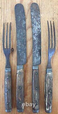 Antique Civil War New Market Virginia J Russell Co Green River Works Forks Knife