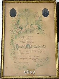 Antique Civil War Soldiers Marriage Certificate with Tin Type, Affidavit & Papers