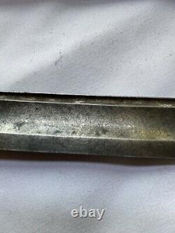 Antique Civil War Sword with Leather Scabbard Acid Etched Blade Confederate