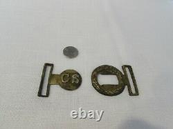 Antique Civil War Tongue & Wreath CS 2 Piece Belt Buckle