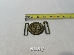 Antique Civil War Tongue & Wreath CS 2 Piece Belt Buckle