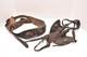 Antique Civil War US Artillery Horse Bridle US Brass Rosettes Leather