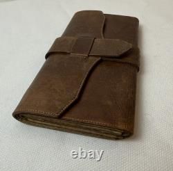 Antique Civil War Wallet, Tri-fold, Brown, Rare, Exceptional