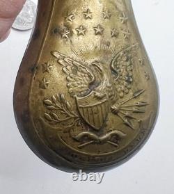 Antique Civil War era Colt gun powder pocket flask Eagle E pluribus Unum