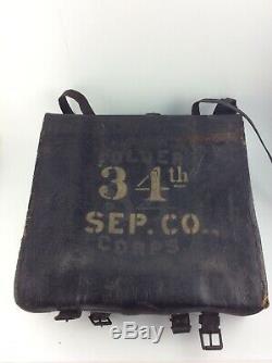 Antique Civil war era Backpack 34TH Separate co. ID'D A. F. Robinson