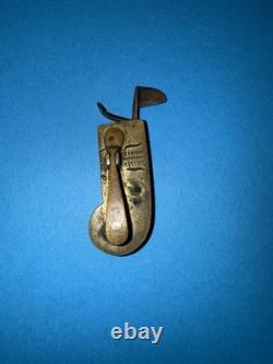 Antique Fleam Small Engraved Brass Civil War Era withLeather Case Functional