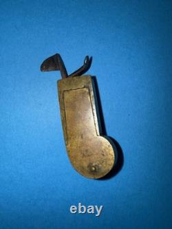 Antique Fleam Small Engraved Brass Civil War Era withLeather Case Functional