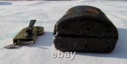 Antique Fleam. Unusual Small Engraved Brass Civil War Era Fleam w Leather Case