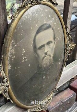 Antique Framed Civil War Soldier Bubble Frame 23 found in Franklin Tennessee