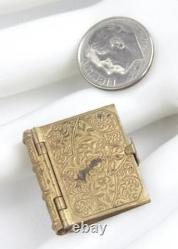 Antique Gold Filled Civil War Miniature Four Soldier Photos in Locket Book Form