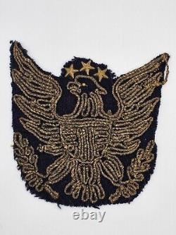 Antique Hand Made Post Civil War Eagle Patch In Blue Wool EXTREMELY RARE