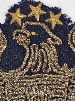 Antique Hand Made Post Civil War Eagle Patch In Blue Wool EXTREMELY RARE