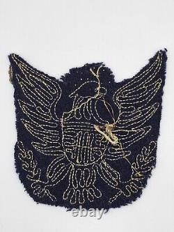 Antique Hand Made Post Civil War Eagle Patch In Blue Wool EXTREMELY RARE