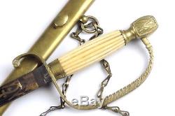 Antique Horstmann Pre Civil War US Artillery Officer's Sword Brass Scabbard 1850