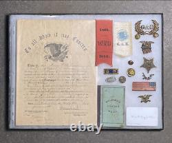 Antique Identified Civil War Soldier Private Lot Discharge Buttons GAR Medals