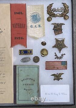 Antique Identified Civil War Soldier Private Lot Discharge Buttons GAR Medals