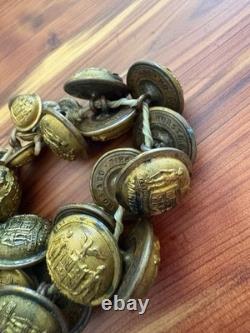 Antique Maryland State Seal Button Bracelet Post-Civil War Folk Art Relic