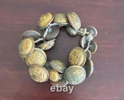 Antique Maryland State Seal Button Bracelet Post-Civil War Folk Art Relic