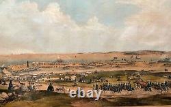 Antique Massachusetts CIVIL WAR Camp on WINTER ISLAND SALEM HARBOR Lithograph