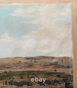 Antique Massachusetts CIVIL WAR Camp on WINTER ISLAND SALEM HARBOR Lithograph