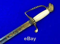 Antique Old 19 Century US Civil War Eagle Hilt Engraved Sword