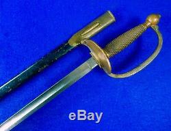 Antique Old 19 Century US Civil War NCO Sword with Scabbard