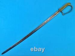 Antique Old US Civil War 19 Century Navy USN Engraved Sword