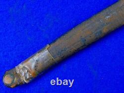 Antique Old US Civil War Ames Navy Naval Cutlass Sword Leather Scabbard Sheath