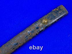 Antique Old US Civil War Ames Navy Naval Cutlass Sword Leather Scabbard Sheath