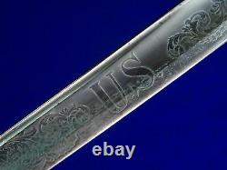 Antique Old US Civil War German Made Engraved Sword Blade