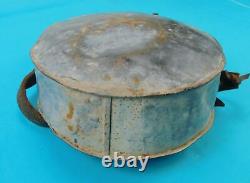 Antique Old US Civil War Large Tin Metal Water Canteen Flask