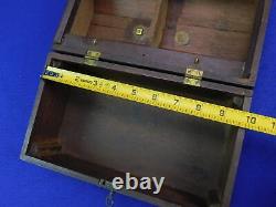 Antique Old US Civil War Wood Box Case Trunk