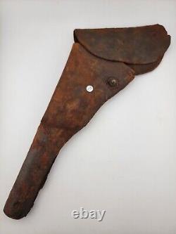 Antique Original CIVIL WAR ERA COLT 1849 or 1862 REVOLVER LEATHER FLAP HOLSTER