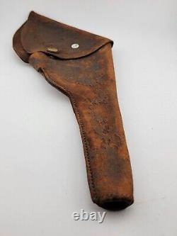 Antique Original CIVIL WAR ERA COLT 1849 or 1862 REVOLVER LEATHER FLAP HOLSTER
