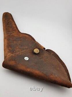 Antique Original CIVIL WAR ERA COLT 1849 or 1862 REVOLVER LEATHER FLAP HOLSTER