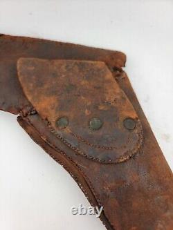 Antique Original CIVIL WAR ERA COLT 1849 or 1862 REVOLVER LEATHER FLAP HOLSTER